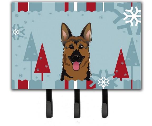 Winter Holiday German Shepherd Leash & Key Holder