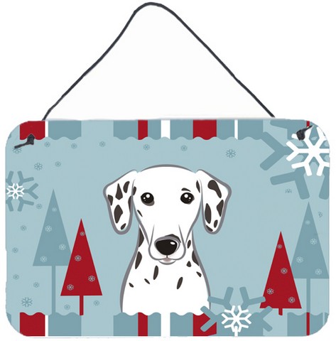 Winter Holiday Dalmatian Wall and Door Hanging Prints