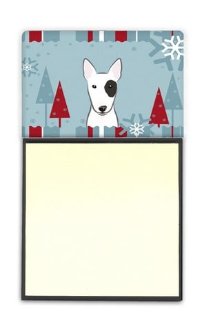 Winter Holiday Bull Terrier Sticky Note Holder