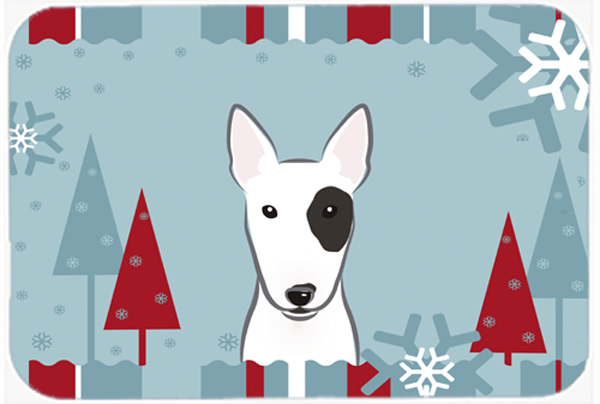 BB1705MP Winter Holiday Bull Terrier Mouse Pad- Hot Pad & Trivet