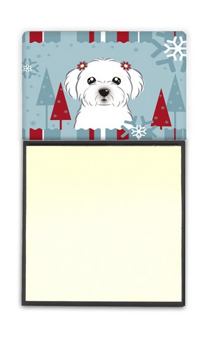 BB1704SN Winter Holiday Maltese Sticky Note Holder