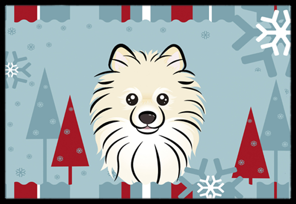 Winter Holiday Pomeranian Indoor & Outdoor Mat