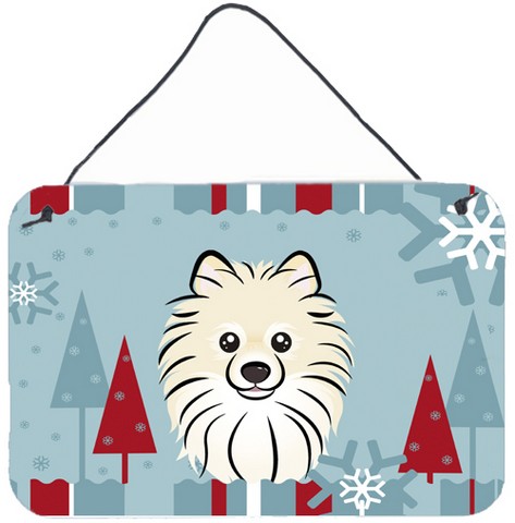 Winter Holiday Pomeranian Wall and Door Hanging Prints