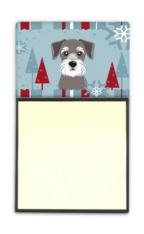 Winter Holiday Schnauzer Sticky Note Holder