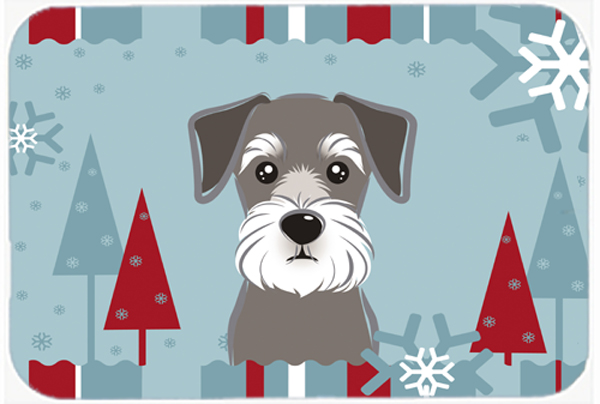 Winter Holiday Schnauzer Mouse Pad, Hot Pad & Trivet