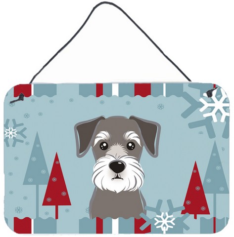 Winter Holiday Schnauzer Wall and Door Hanging Prints