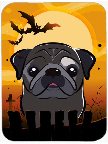 Picture of Carolines Treasures BB1821LCB Halloween Black Pug Glass Cutting Board- Large