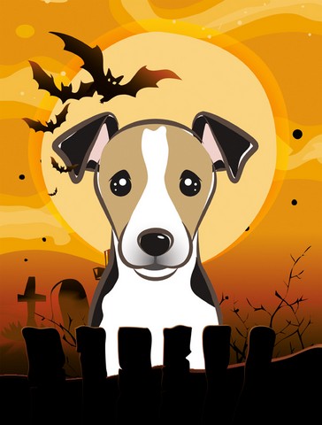 Halloween Jack Russell Terrier Flag Canvas House Size