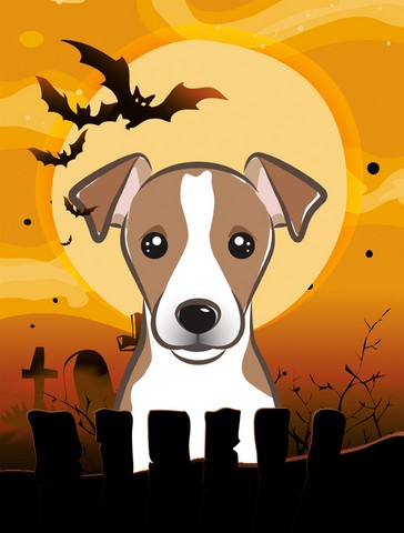 Halloween Jack Russell Terrier Flag Canvas House Size