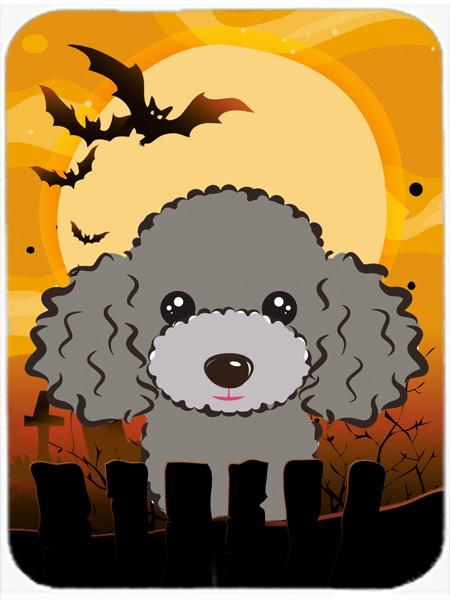 BB1817MP Halloween Silver Gray Poodle Mouse Pad- Hot Pad & Trivet
