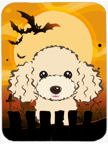 Picture of Carolines Treasures BB1816LCB Halloween Buff Poodle Glass Cutting Board- Large
