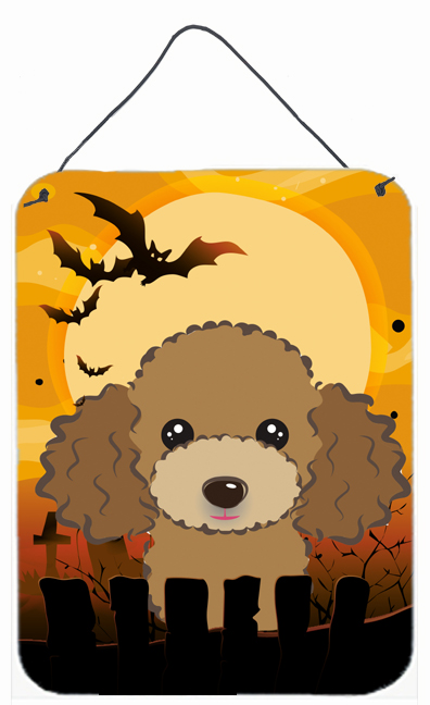 Halloween Chocolate Brown Poodle Wall and Door Hanging Prints