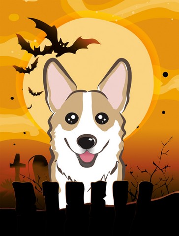 BB1811GF Halloween Sable Corgi Flag Garden Size