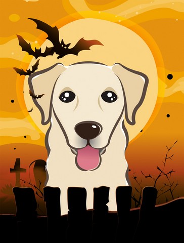 Halloween Golden Retriever Flag Canvas House Size