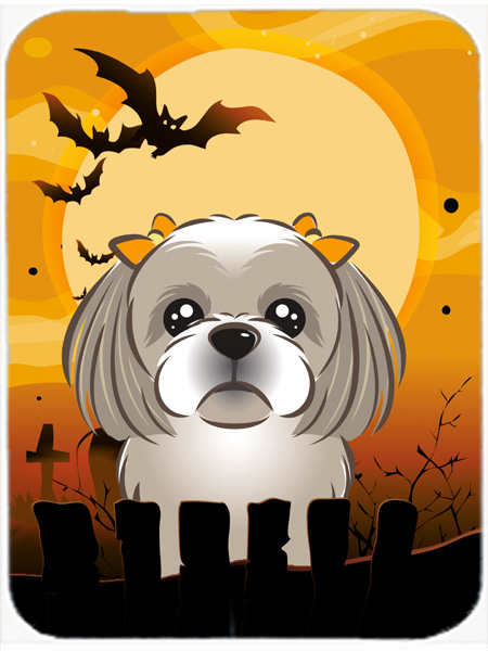 BB1808MP Halloween Gray Silver Shih Tzu Mouse Pad- Hot Pad & Trivet