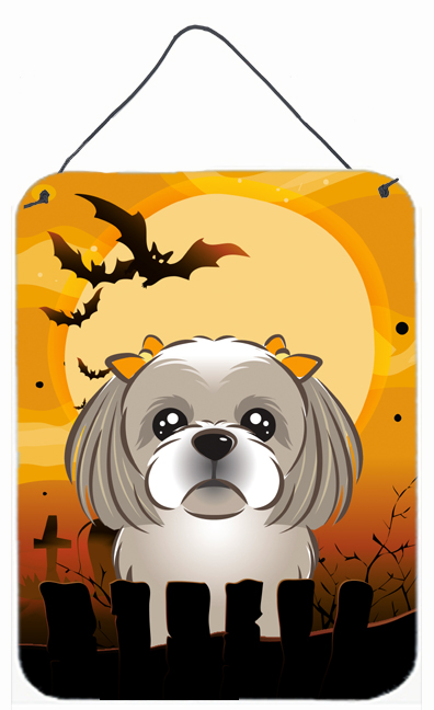 Halloween Gray Silver Shih Tzu Wall and Door Hanging Prints