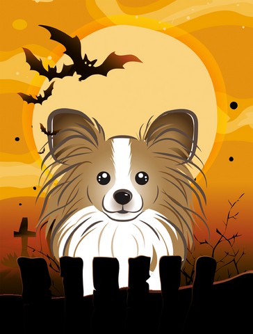 BB1806CHF Halloween Papillon Flag Canvas House Size