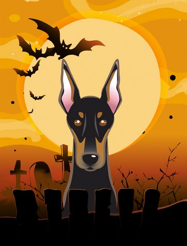 Halloween Doberman Flag Garden Size