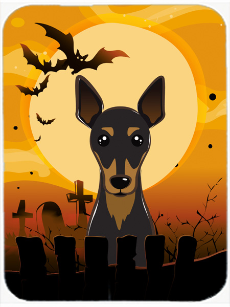 Picture of Carolines Treasures BB1798LCB Halloween Min Pin Glass Cutting Board- Large