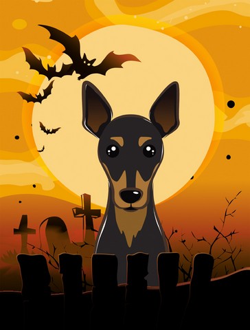 Halloween Min Pin Flag Garden Size