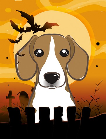 Halloween Beagle Flag Canvas House Size