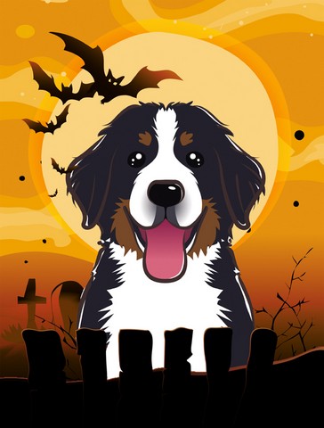 Halloween Bernese Mountain Dog Flag Canvas House Size