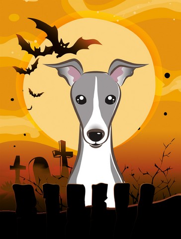 Halloween Italian Greyhound Flag Garden Size