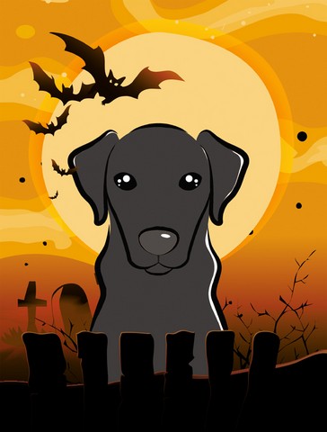 Halloween Black Labrador Flag Garden Size