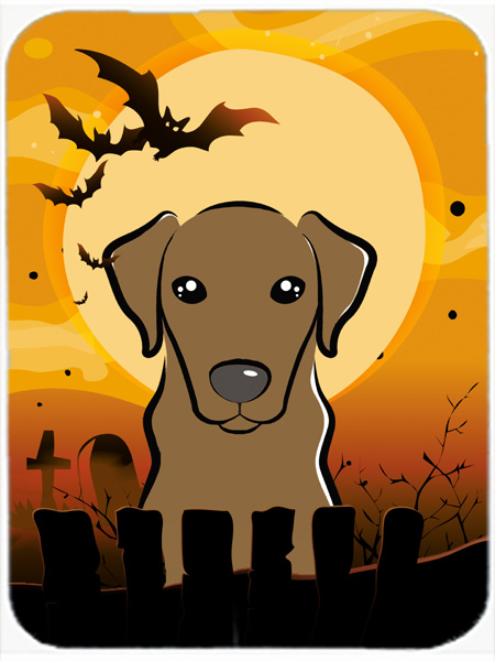 Picture of Carolines Treasures BB1792LCB Halloween Chocolate Labrador Glass Cutting Board- Large