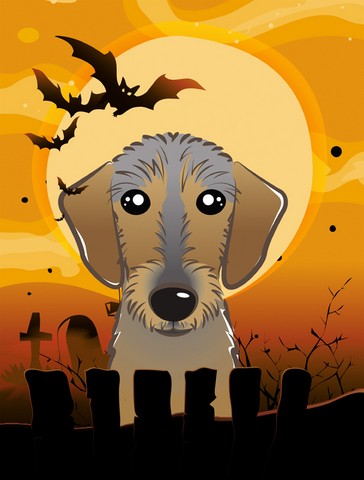 Halloween Wirehaired Dachshund Flag Garden Size