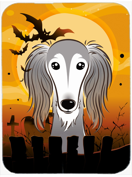 Picture of Carolines Treasures BB1787LCB Halloween Saluki Glass Cutting Board- Large
