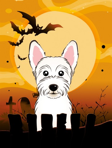 Halloween Westie Flag Canvas House Size