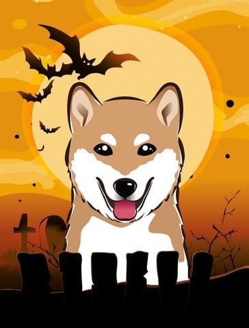 Halloween Shiba Inu Flag Garden Size