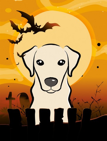 Halloween Yellow Labrador Flag Garden Size