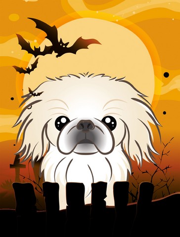 Halloween Pekingese Flag Canvas House Size