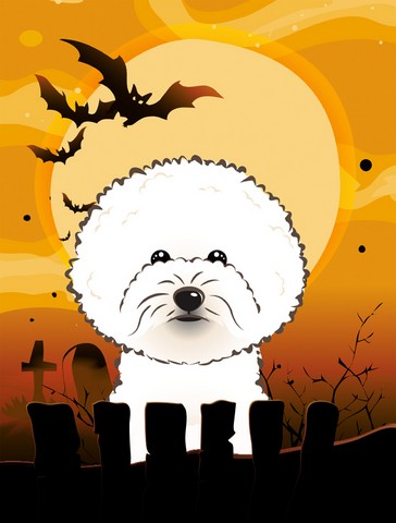 Halloween Bichon Frise Flag Garden Size