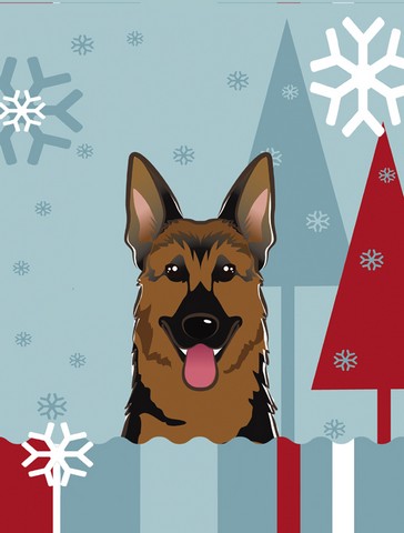 Winter Holiday German Shepherd Flag Canvas House Size