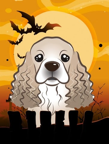 Halloween Cocker Spaniel Flag Canvas House Size