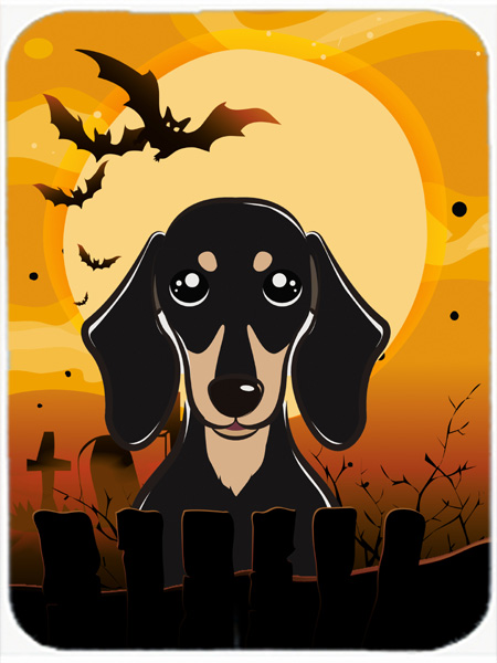 Halloween Smooth Black And Tan Dachshund Mouse Pad, Hot Pad & Trivet