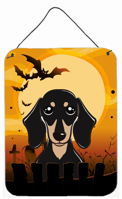 Halloween Smooth Black And Tan Dachshund Wall and Door Hanging Prints