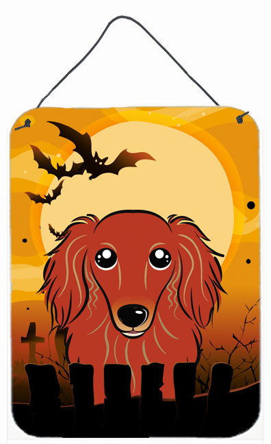 BB1772DS1216 Halloween Longhair Red Dachshund Wall and Door Hanging Prints