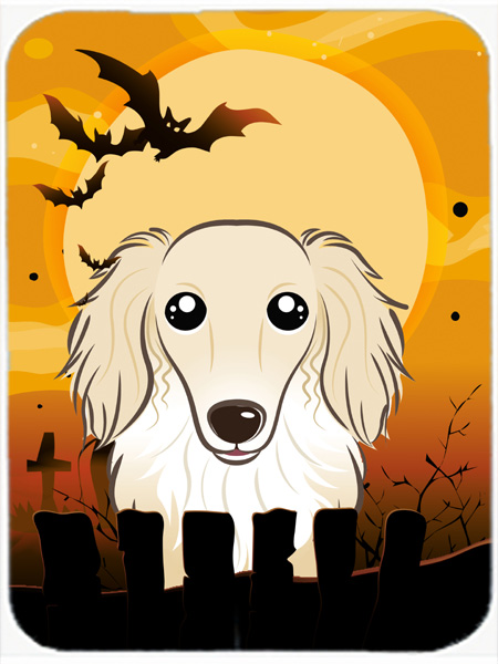 Halloween Longhair Creme Dachshund Mouse Pad, Hot Pad & Trivet