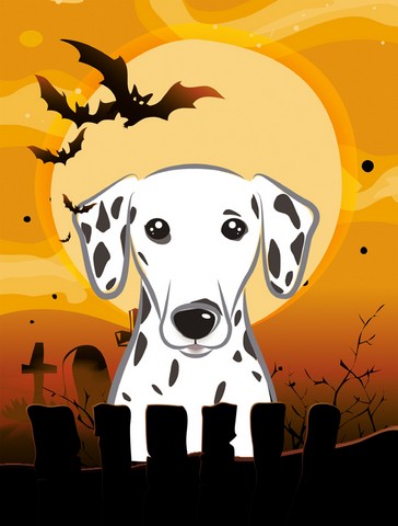 Halloween Dalmatian Flag Canvas House Size