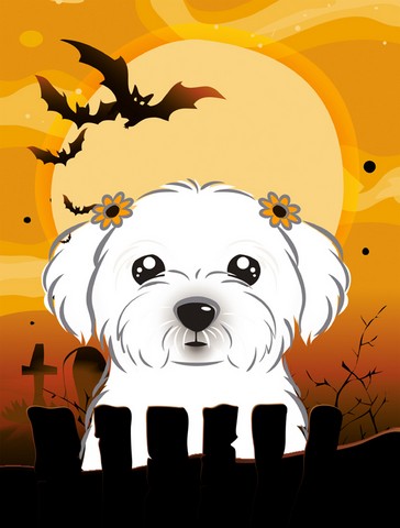 Halloween Maltese Flag Canvas House Size
