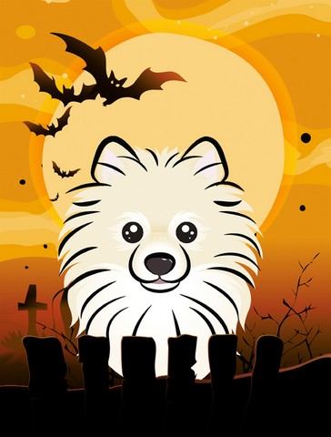 Halloween Pomeranian Flag Garden Size