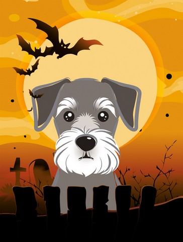 Halloween Schnauzer Flag Canvas House Size