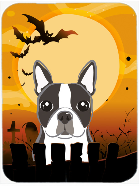 Halloween Boston Terrier Glass Cutting Board- Large