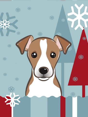 Winter Holiday Jack Russell Terrier Flag Canvas House Size