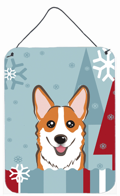 BB1750DS1216 Winter Holiday Red Corgi Wall and Door Hanging Prints