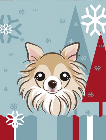 Winter Holiday Chihuahua Flag Garden Size